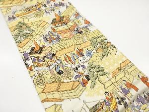 祭り風景模様織り出し　袋帯